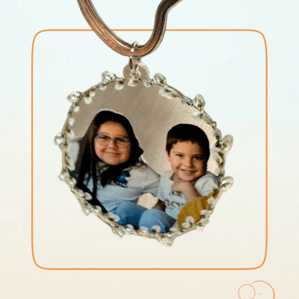 LLAVERO FLORAL FOTO PERSONALIZADA ACRILICO TRANSPARENTE QUE TIERNO LAS PALMAS CANARIAS