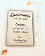 CARTEL BIENVENIDA SEATTING PLAIN BODA BAUTIZO COMUNIÓN QUE TIERNO BODAS PERSONALIZADAS LAS PALMAS CANARIAS