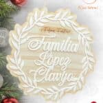 GUIRNALDA FAMILIAR NAVIDAD CLASICA MADERA METACRILATO QUE TIERNO CANARIAS LAS PALMAS