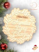 GUIRNALDA FAMILIAR NAVIDAD CLASICA MADERA METACRILATO QUE TIERNO CANARIAS LAS PALMAS