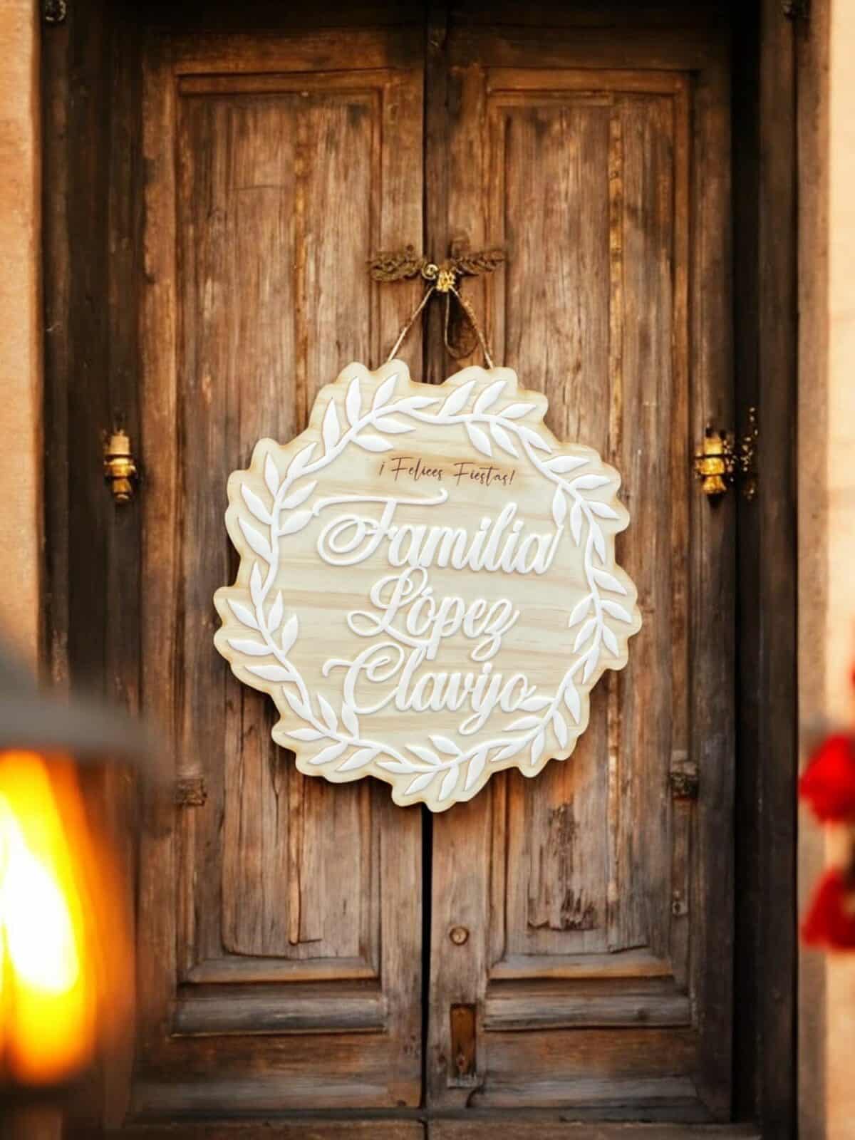 GUIRNALDA FAMILIAR NAVIDAD CLASICA MADERA METACRILATO QUE TIERNO CANARIAS LAS PALMAS