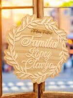 GUIRNALDA FAMILIAR NAVIDAD CLASICA MADERA METACRILATO QUE TIERNO CANARIAS LAS PALMAS