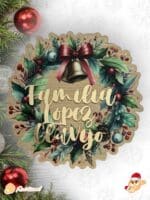 GUIRNALDA NAVIDAD CORONA FLORES FAMILIA PERSONALIZADO MADERA QUE TIERNO LAS PALMAS CANARIAS