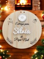 PLACA AUTENTICIDAD SACO DE PAPA NOEL PERSONALIZADA MADERA METACRILATO SELLO POLO NORTE NAVIDAD QUE TIERNO LAS PALMAS CANARIAS