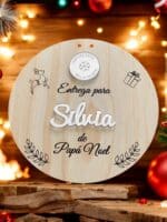 PLACA AUTENTICIDAD SACO DE PAPA NOEL PERSONALIZADA MADERA METACRILATO SELLO POLO NORTE NAVIDAD QUE TIERNO LAS PALMAS CANARIAS