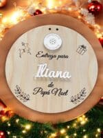 PLACA AUTENTICIDAD SACO DE PAPA NOEL PERSONALIZADA MADERA METACRILATO SELLO POLO NORTE NAVIDAD QUE TIERNO LAS PALMAS CANARIAS