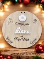 PLACA AUTENTICIDAD SACO DE PAPA NOEL PERSONALIZADA MADERA METACRILATO SELLO POLO NORTE NAVIDAD QUE TIERNO LAS PALMAS CANARIAS