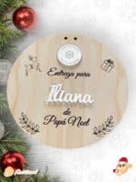 PLACA AUTENTICIDAD SACO DE PAPA NOEL PERSONALIZADA MADERA METACRILATO SELLO POLO NORTE NAVIDAD QUE TIERNO LAS PALMAS CANARIAS
