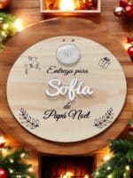 PLACA AUTENTICIDAD SACO DE PAPA NOEL PERSONALIZADA MADERA METACRILATO SELLO POLO NORTE NAVIDAD QUE TIERNO LAS PALMAS CANARIAS