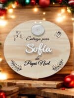 PLACA AUTENTICIDAD SACO DE PAPA NOEL PERSONALIZADA MADERA METACRILATO SELLO POLO NORTE NAVIDAD QUE TIERNO LAS PALMAS CANARIAS