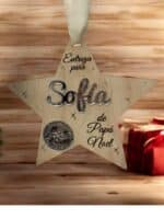 PLACA AUTENTICIDAD SACO DE PAPA NOEL PERSONALIZADA MADERA METACRILATO SELLO POLO NORTE NAVIDAD QUE TIERNO LAS PALMAS CANARIAS