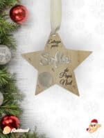 PLACA AUTENTICIDAD SACO DE PAPA NOEL PERSONALIZADA MADERA METACRILATO SELLO POLO NORTE NAVIDAD QUE TIERNO LAS PALMAS CANARIAS