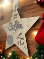 PLACA AUTENTICIDAD SACO DE PAPA NOEL PERSONALIZADA MADERA METACRILATO SELLO POLO NORTE NAVIDAD QUE TIERNO LAS PALMAS CANARIAS