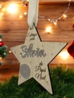 PLACA AUTENTICIDAD SACO DE PAPA NOEL PERSONALIZADA MADERA METACRILATO SELLO POLO NORTE NAVIDAD QUE TIERNO LAS PALMAS CANARIAS