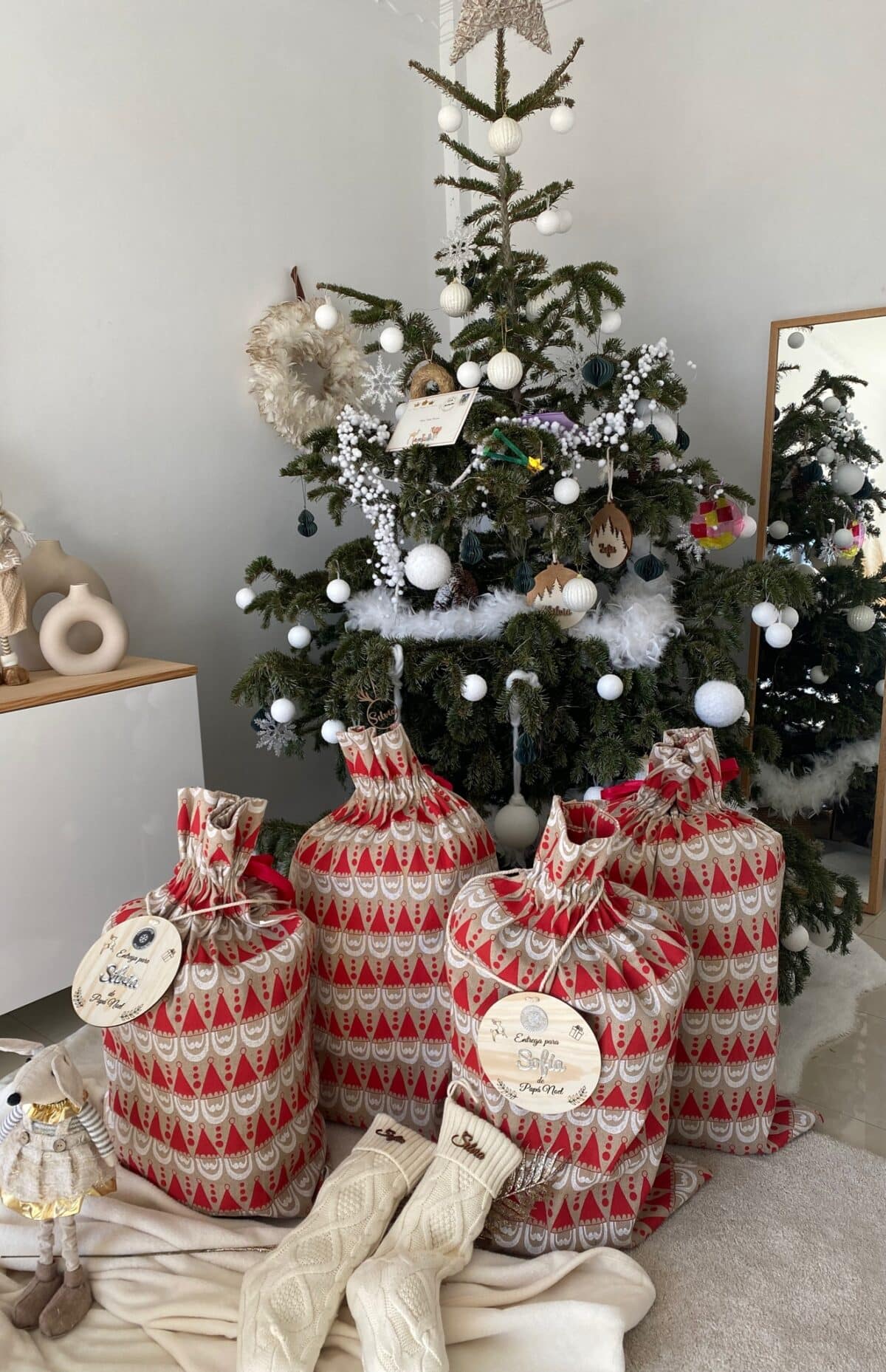 PLACA AUTENTICIDAD SACO DE PAPA NOEL PERSONALIZADA MADERA METACRILATO SELLO POLO NORTE NAVIDAD QUE TIERNO LAS PALMAS CANARIAS