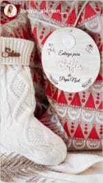 PLACA AUTENTICIDAD SACO DE PAPA NOEL PERSONALIZADA MADERA METACRILATO SELLO POLO NORTE NAVIDAD QUE TIERNO LAS PALMAS CANARIAS