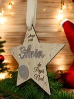 PLACA AUTENTICIDAD SACO DE PAPA NOEL PERSONALIZADA MADERA METACRILATO SELLO POLO NORTE NAVIDAD QUE TIERNO LAS PALMAS CANARIAS