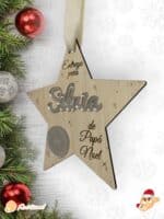 PLACA AUTENTICIDAD SACO DE PAPA NOEL PERSONALIZADA MADERA METACRILATO SELLO POLO NORTE NAVIDAD QUE TIERNO LAS PALMAS CANARIAS