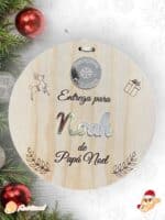 PLACA AUTENTICIDAD SACO DE PAPA NOEL PERSONALIZADA MADERA METACRILATO SELLO POLO NORTE NAVIDAD QUE TIERNO LAS PALMAS CANARIAS