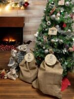 PLACA AUTENTICIDAD SACO DE PAPA NOEL PERSONALIZADA MADERA METACRILATO SELLO POLO NORTE NAVIDAD QUE TIERNO LAS PALMAS CANARIAS