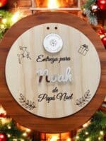 PLACA AUTENTICIDAD SACO DE PAPA NOEL PERSONALIZADA MADERA METACRILATO SELLO POLO NORTE NAVIDAD QUE TIERNO LAS PALMAS CANARIAS