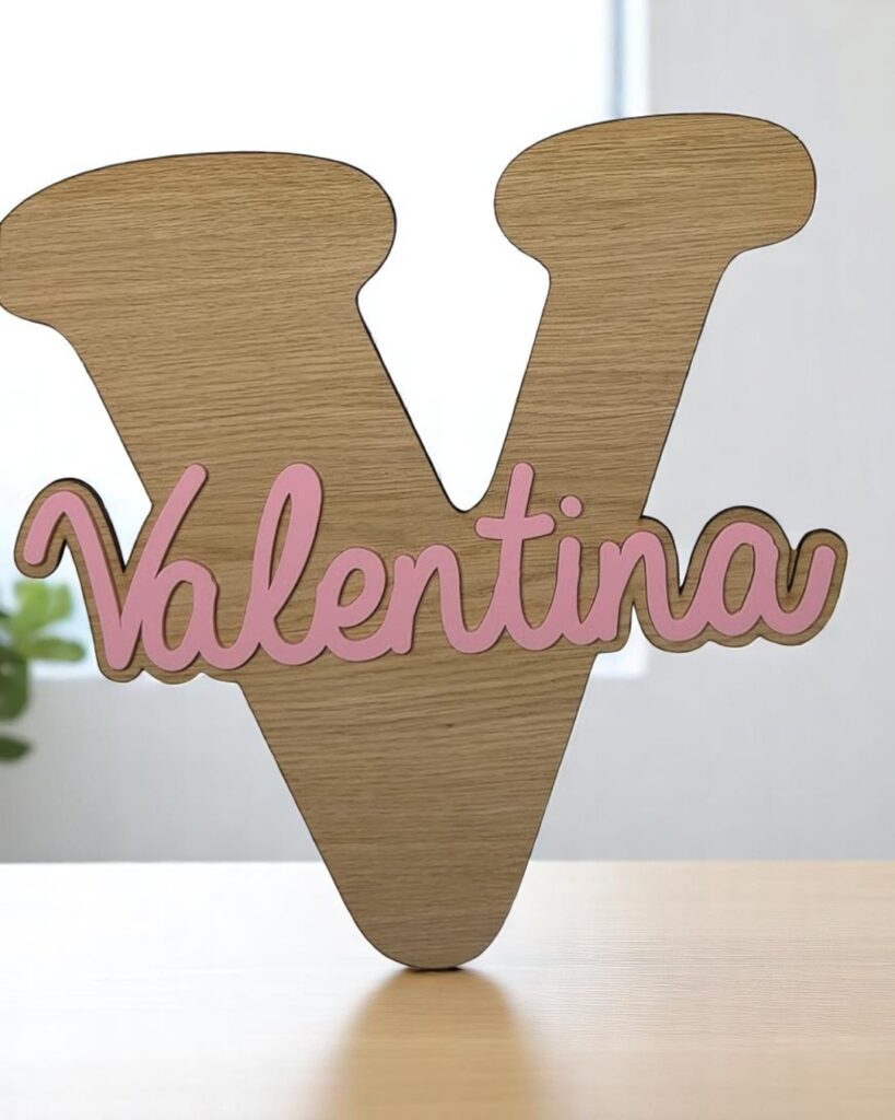 INICIAL MÁS NOMBRE MADERA METACRILATO BEBE NIÑO DECORACIÓN QUE TIERNO LAS PALMAS CANARIAS