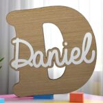 INICIAL MÁS NOMBRE MADERA METACRILATO BEBE NIÑO DECORACIÓN QUE TIERNO LAS PALMAS CANARIAS