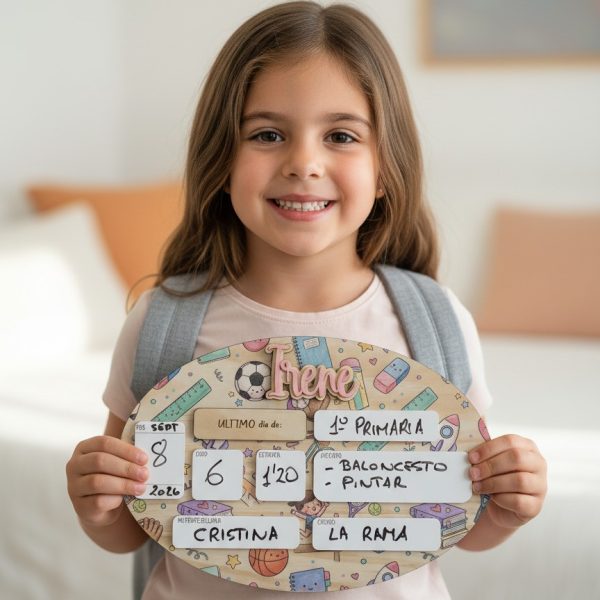 PIZARRA PRIMER Y ÚLTIMO DÍA QUE TIERNO LAS PALMAS CANARIAS PERSONALIZADO MADERA METACRILATO COLOR LASER