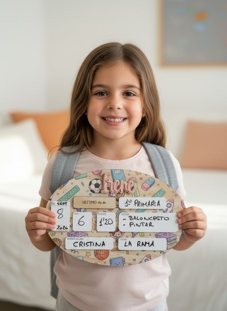 PIZARRA PRIMER Y ÚLTIMO DÍA QUE TIERNO LAS PALMAS CANARIAS PERSONALIZADO MADERA METACRILATO COLOR LASER